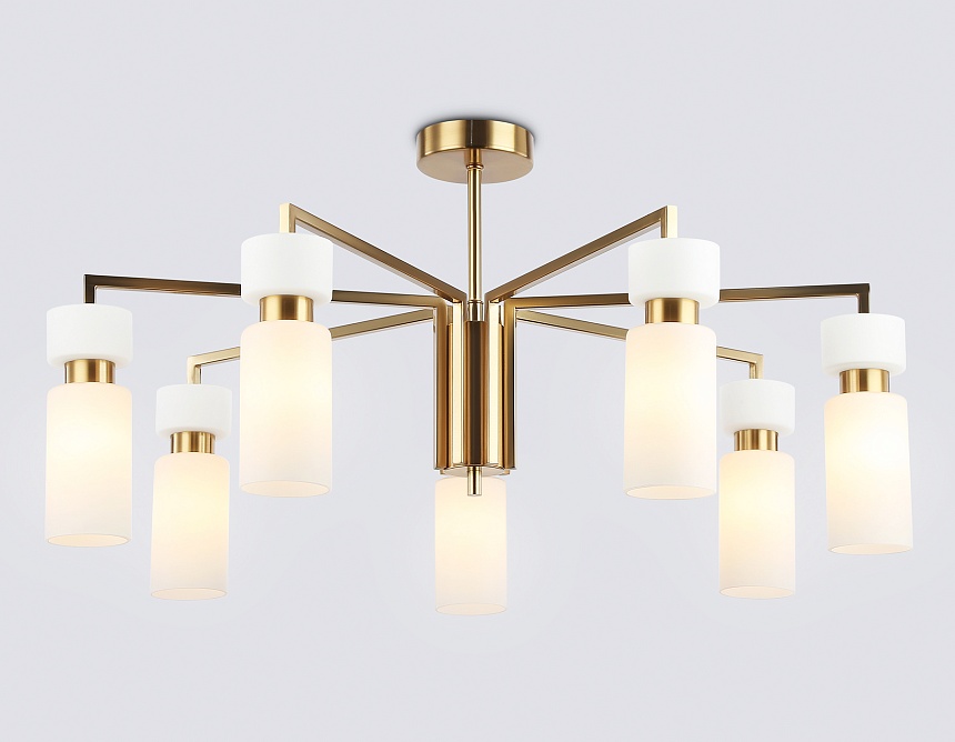 LH56126/7 BS/FR латунь/белый матовый E14*7 max 40W D705*350