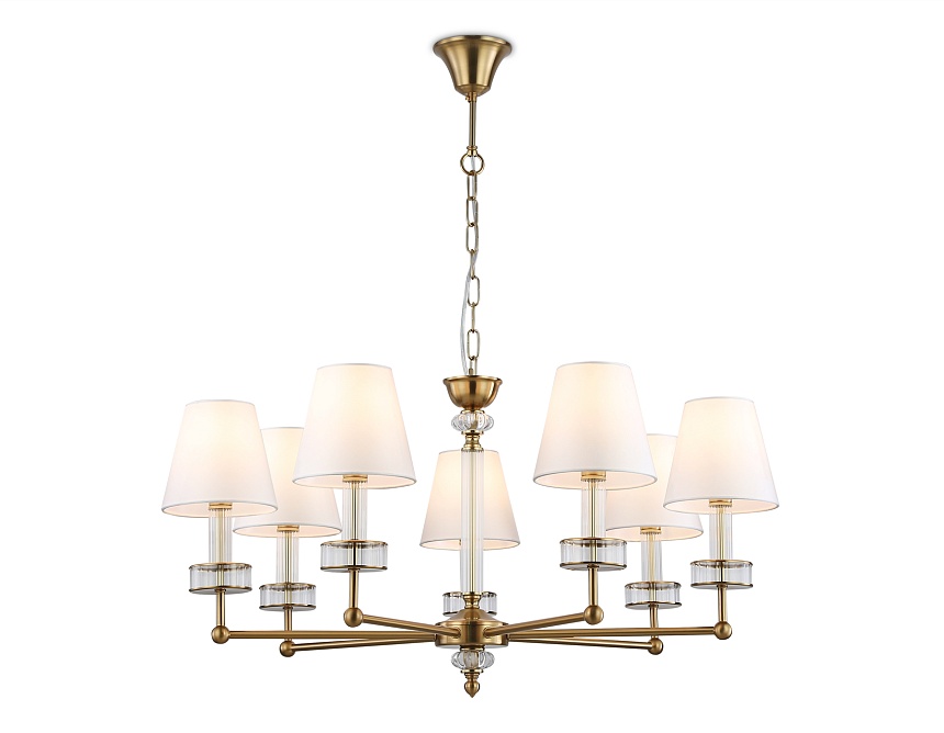 LH71023/7 BS/WH латунь/белый E14*7 max 40W D820*1130