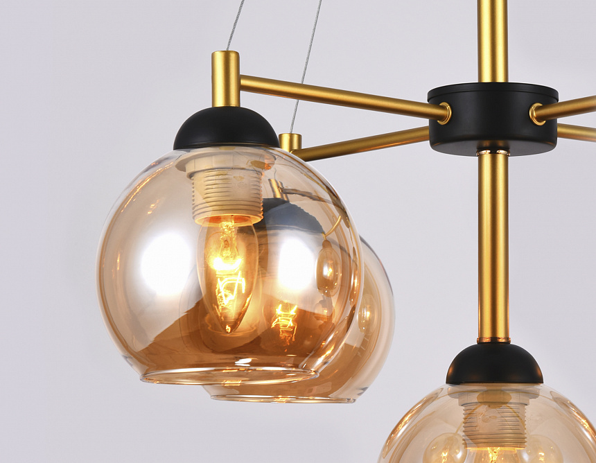 TR9026/5 BK/TI черный/янтарь E27 max 40W D580*600