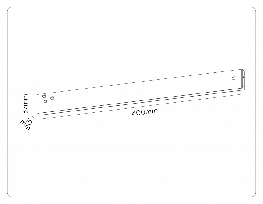 GL2325 BK черный IP20 20W 3CCT 3000/4200/6400K 48V 400*10*37