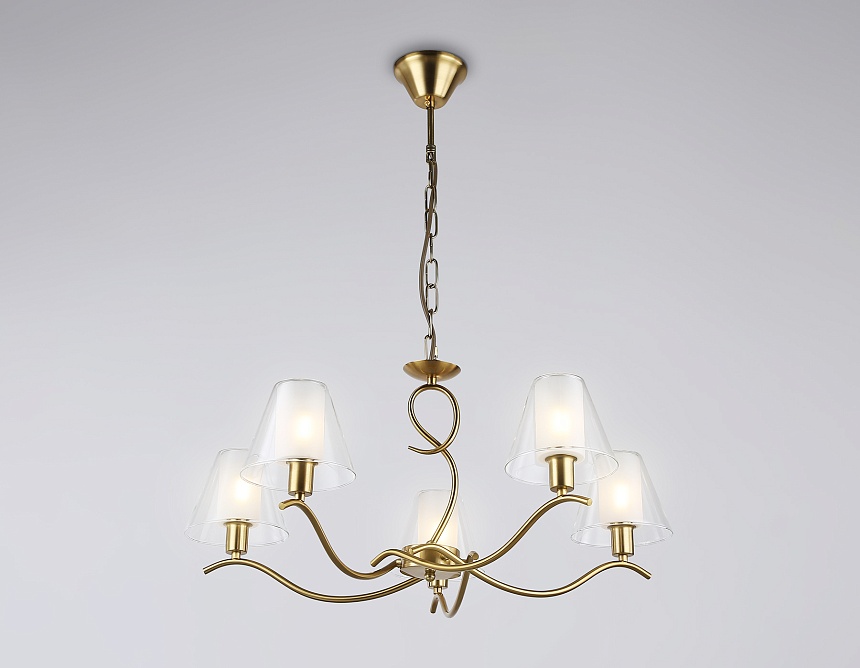 LH57091/5 BS/FR латунь/белый матовый E14/5 max 40W D690*790