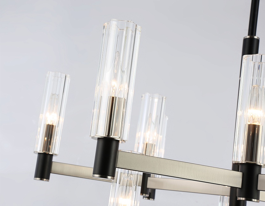 LH55505/12 SN/BK/CL сатин никель/черный/прозрачный E14*12 max 40W D860*905