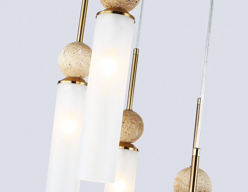 LH53259/5 BS/FR латунь/белый матовый E14*5 max 40W D330*1200