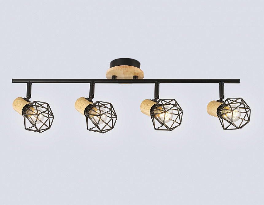 TR8754/4 BK/WD черный/дерево IP20 E27/4 615*115*200