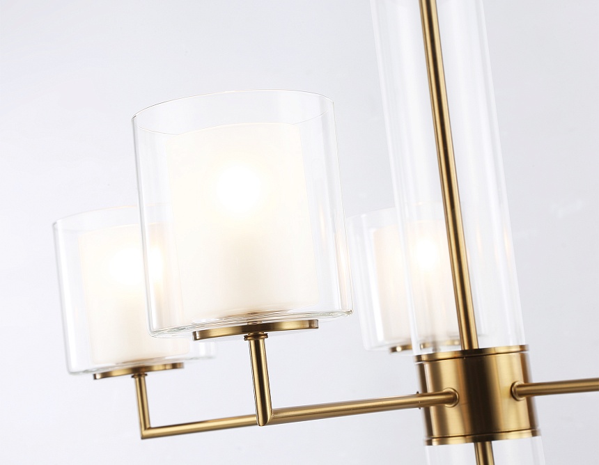 LH56011/5 BS/FR латунь/белый матовый E14*5 max 40W D640*1260