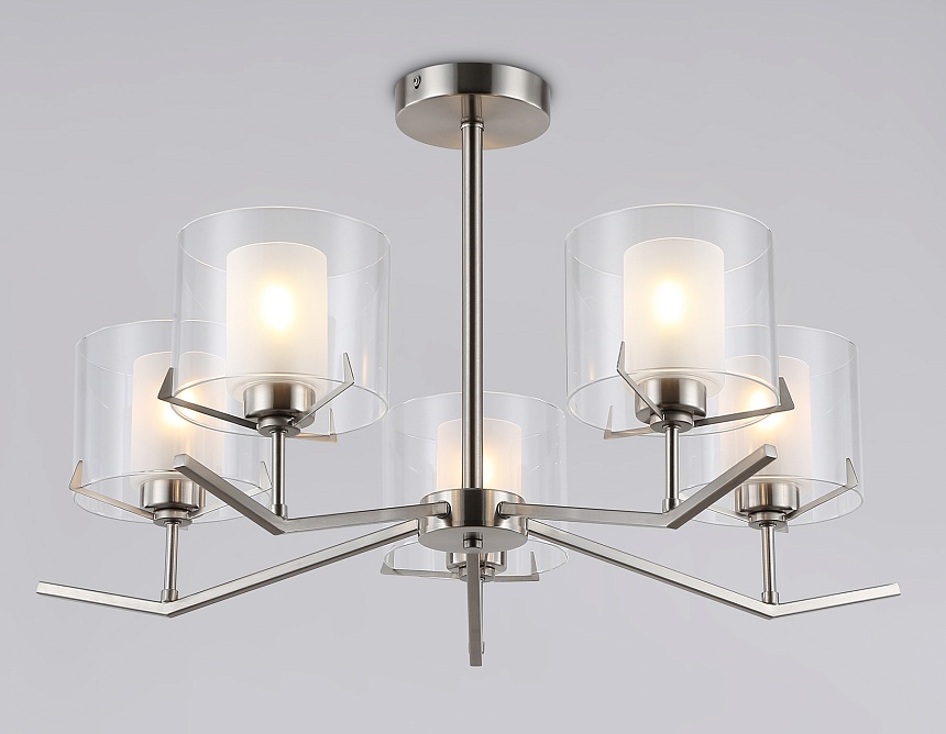 LH57001/5 SN/FR никель/белый матовый E14/5 max 40W D690*390