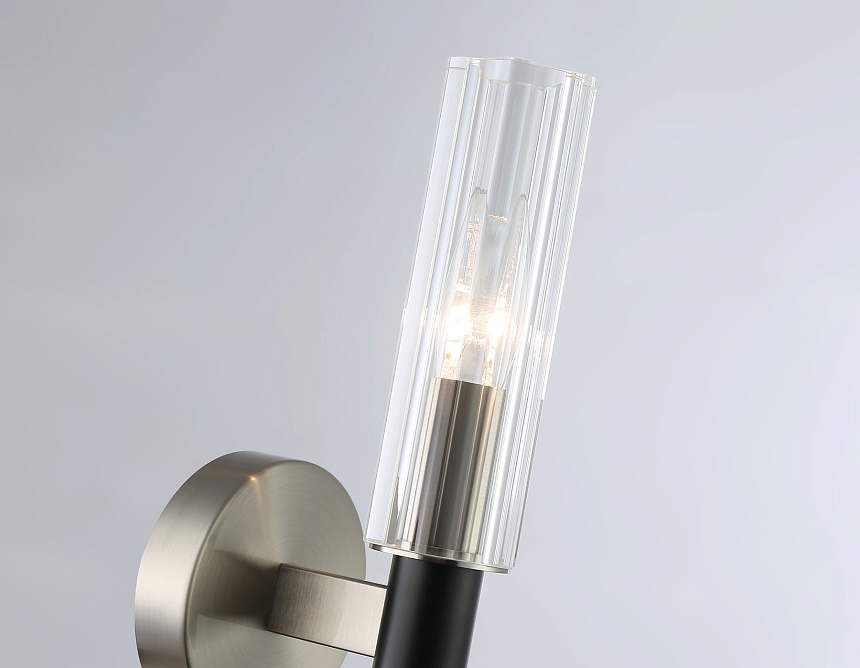 LH55507 SN/BK/CL сатин никель/черный/прозрачный E14 max 40W 120*100*250