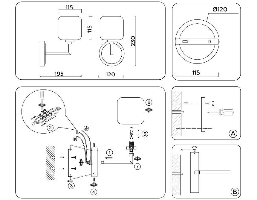 LH53021 BS/FR латунь/белый матовый G9 max 40W 195*120*230