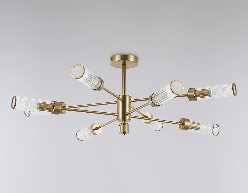 LH55162/8 BS/CL латунь/прозрачный E14/8 max 40W D930*330