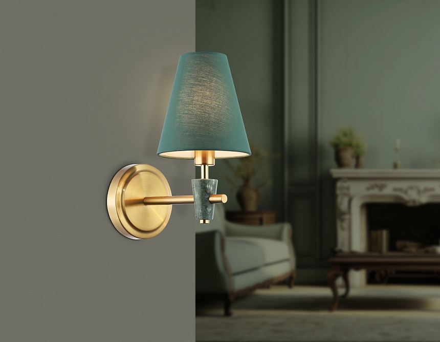 LH75055 BS/GN латунь/зеленый E14 max 40W 230*140*270