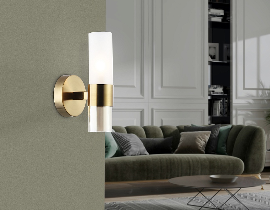 LH55116 BS/FR/TI латунь/белый матовый/янтарь E14 max 40W 130*100*225