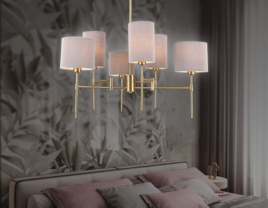 LH72381/6 BS/GR латунь/серый E14*6 max 40W D690*705