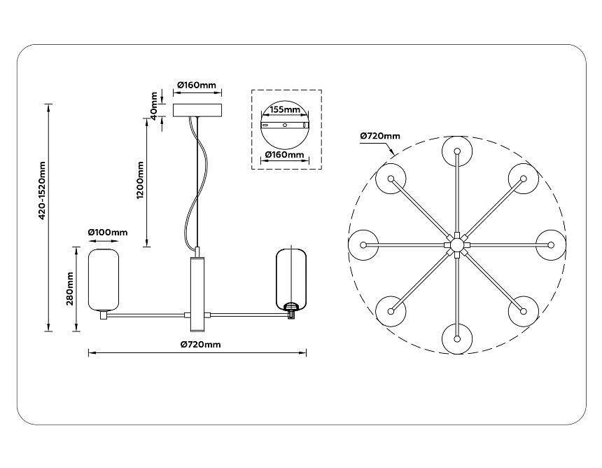 LH11109/8 WH/FR белый/белый матовый 28W 3000K D720*280