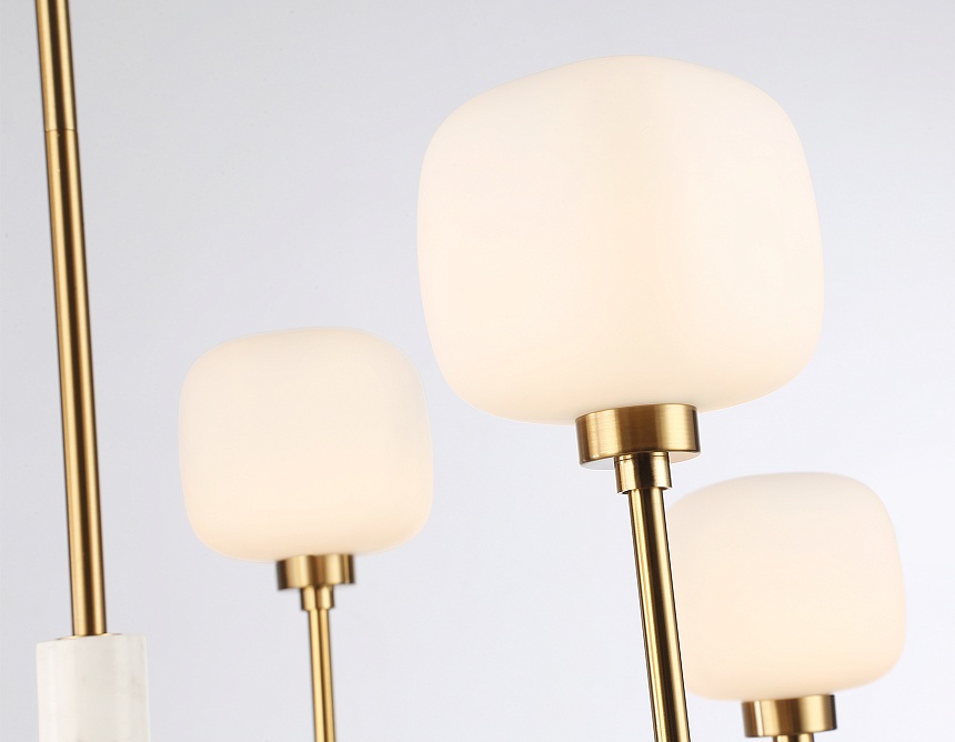 LH53015/6 BS/FR латунь/белый матовый G9*6 max 40W D690*680