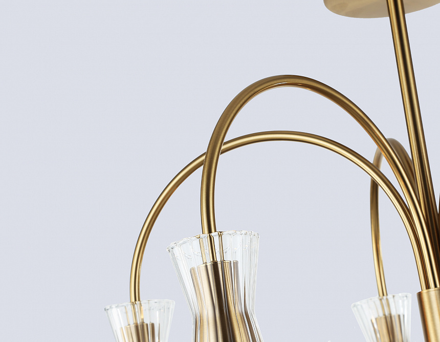 LH55701/5 BS/CL латунь/прозрачный E14*5 max 40W D600*440