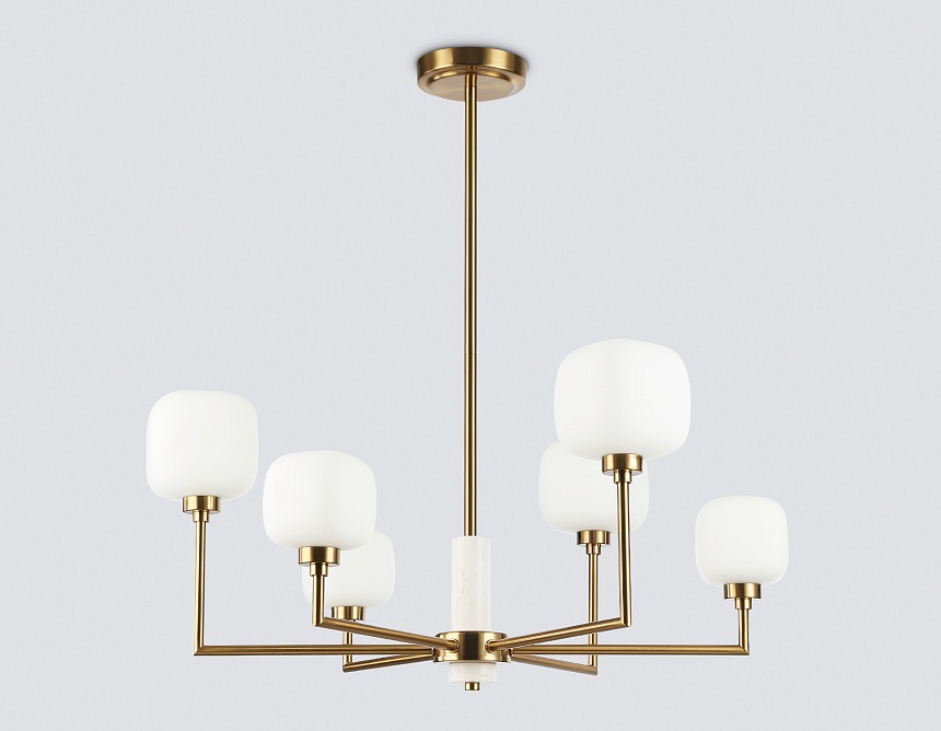 LH53015/6 BS/FR латунь/белый матовый G9*6 max 40W D690*680