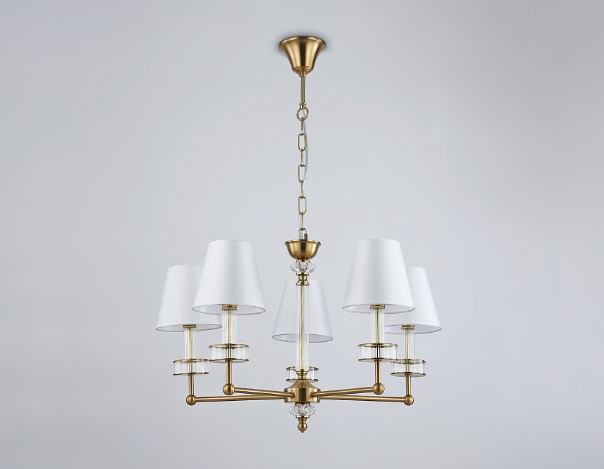 LH71021/5 BS/WH латунь/белый E14*5 max 40W D670*1130