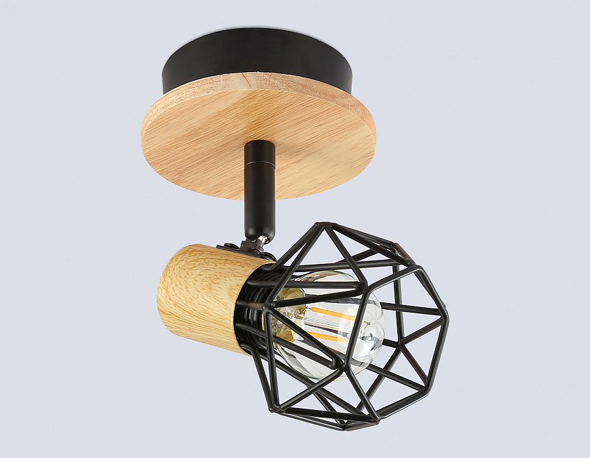 TR8751 BK/WD черный/дерево IP20 E27 D115*175