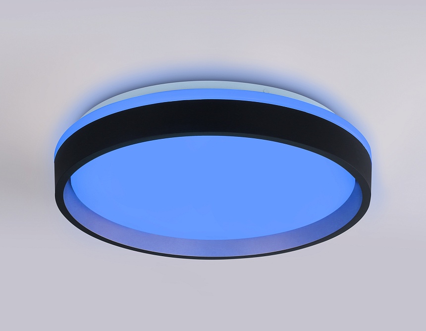 FZ604 BK/GD черный/золото IP20 46W 3000K-6500K+RGB D390*80 (ПДУ ИК)