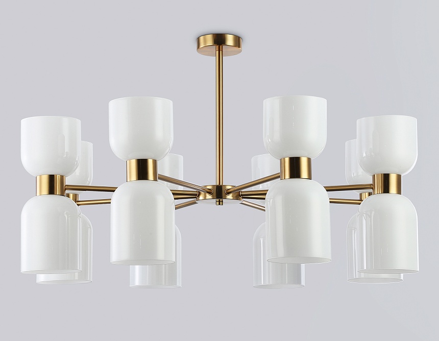 LH56095/16 BS/FR латунь/белый матовый E14*16 max 40W D860*510