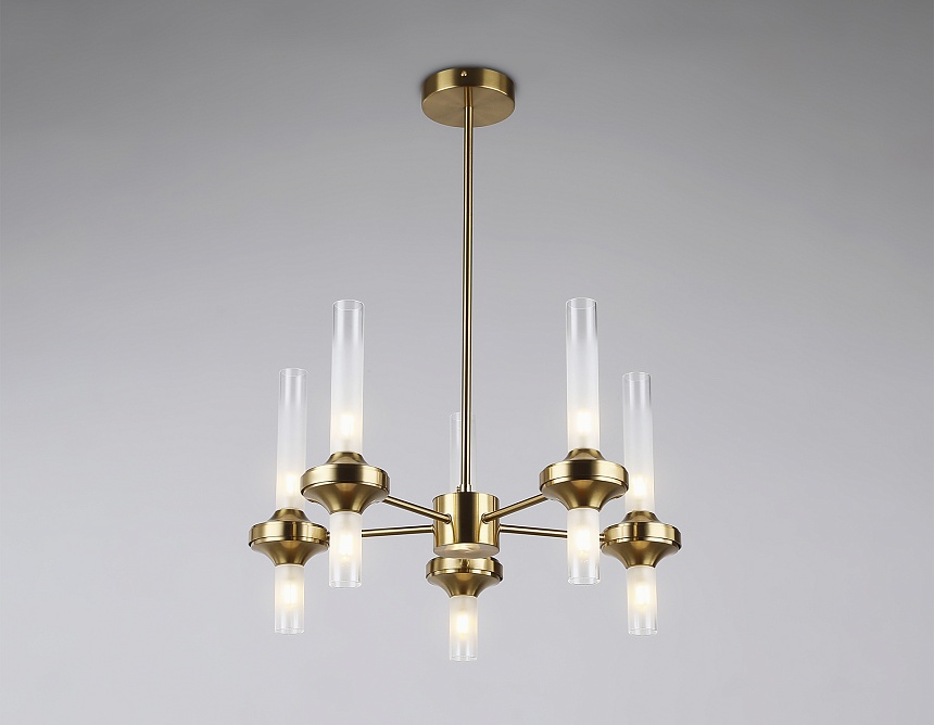 LH55358/10 BS/CL латунь/прозрачный G9/10 max 30W D550*690