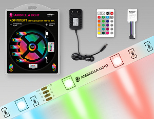GS2401 5050 30Led/ 7.2W m/ 12V IP20 RGB/ 5000*10*1.87mm (4 конт.) комплект