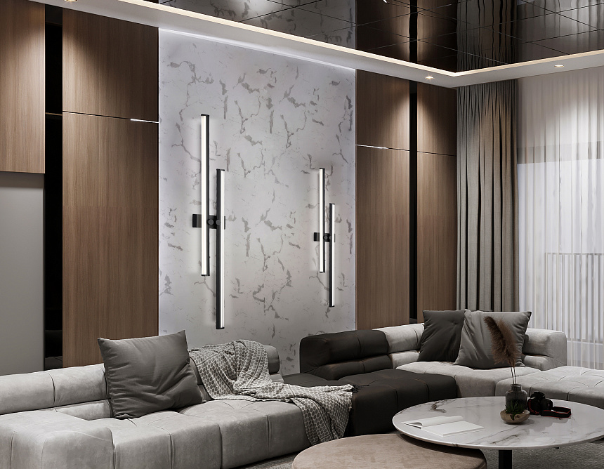 FL6162 BK черный 28W 3000K-6400K 810*120*65