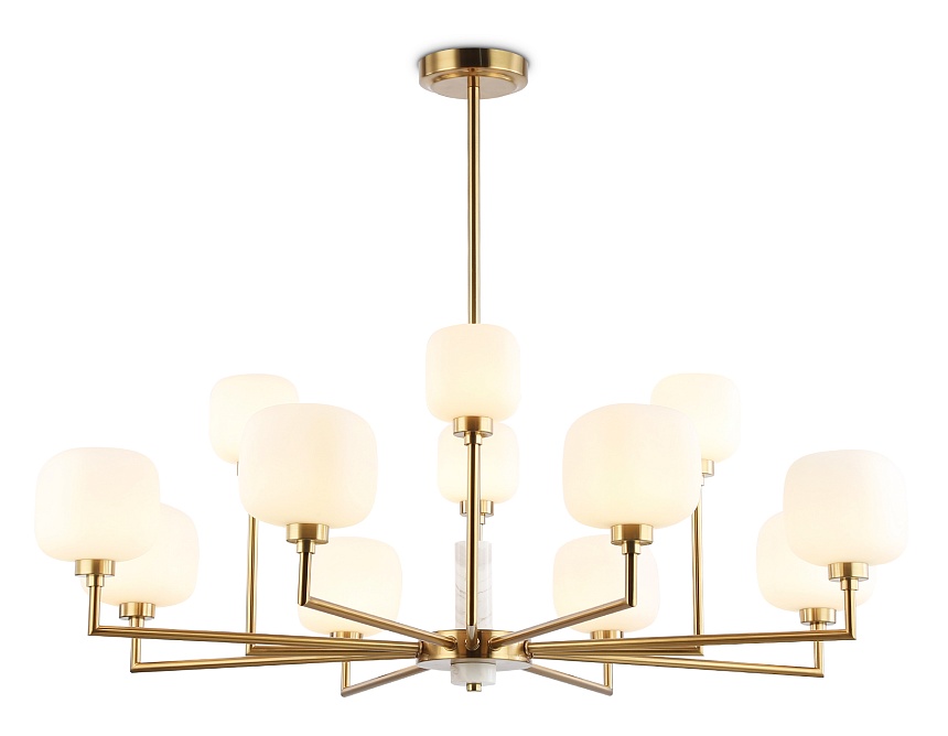 LH53019/12 BS/FR латунь/белый матовый G9*12 max 40W D910*680