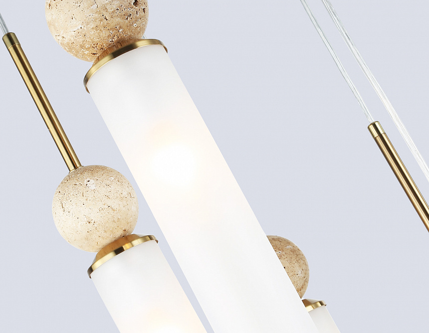 LH53259/5 BS/FR латунь/белый матовый E14*5 max 40W D330*1200