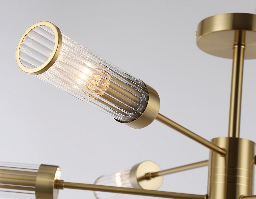 LH55161/6 BS/CL латунь/прозрачный E14/6 max 40W D830*330