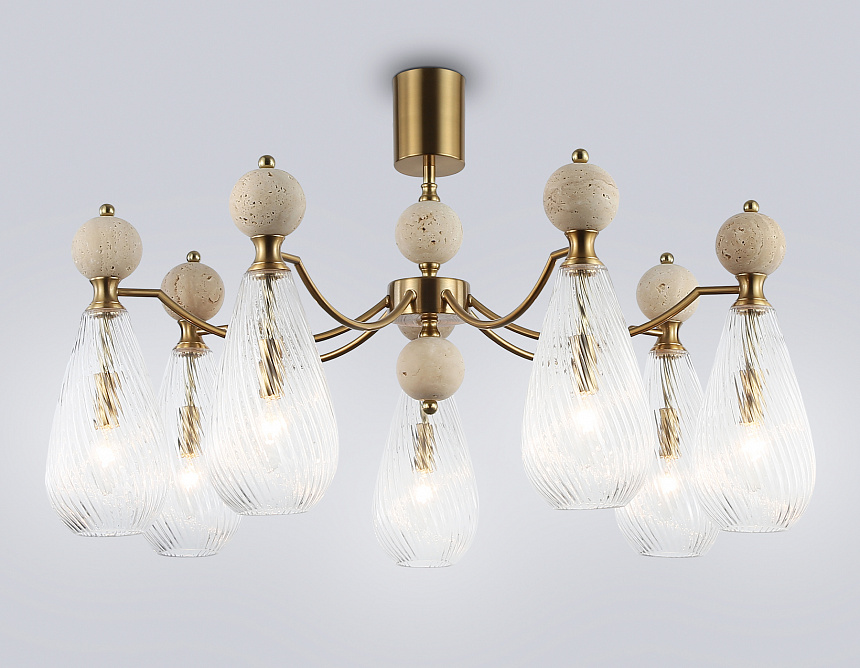 LH53287/7 BS/CL латунь/прозрачный E14*7 max 40W D815*900