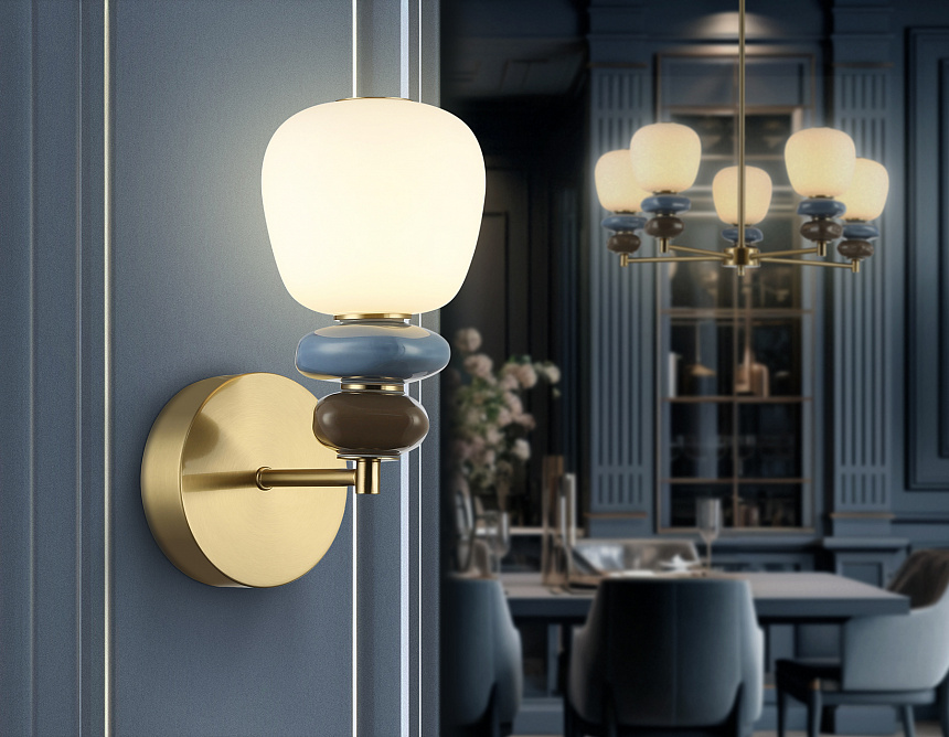 LH53168 SB/WH бронза/белый 8W 3000K 140*225*300