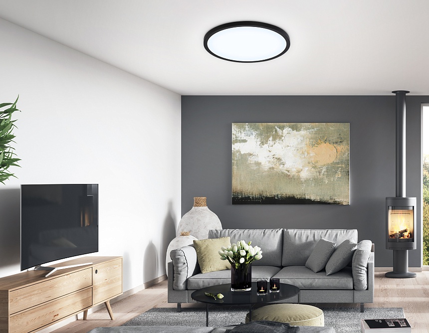 FZ1957 BK черный IP54 26W 5000K D370*15 (Без ПДУ)