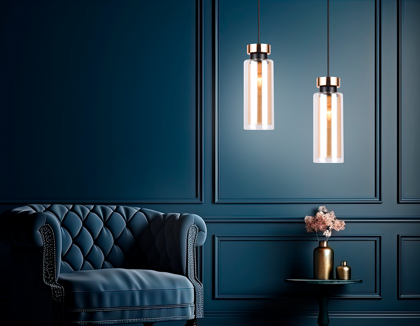 TR3571 GD/TI золото/янтарь E14 max 40W D100*1050