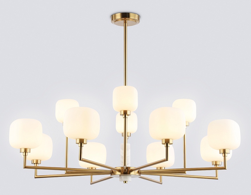 LH53019/12 BS/FR латунь/белый матовый G9*12 max 40W D910*680