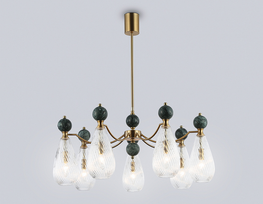 LH53293/7 BS/CL латунь/прозрачный E14*7 max 40W D815*900