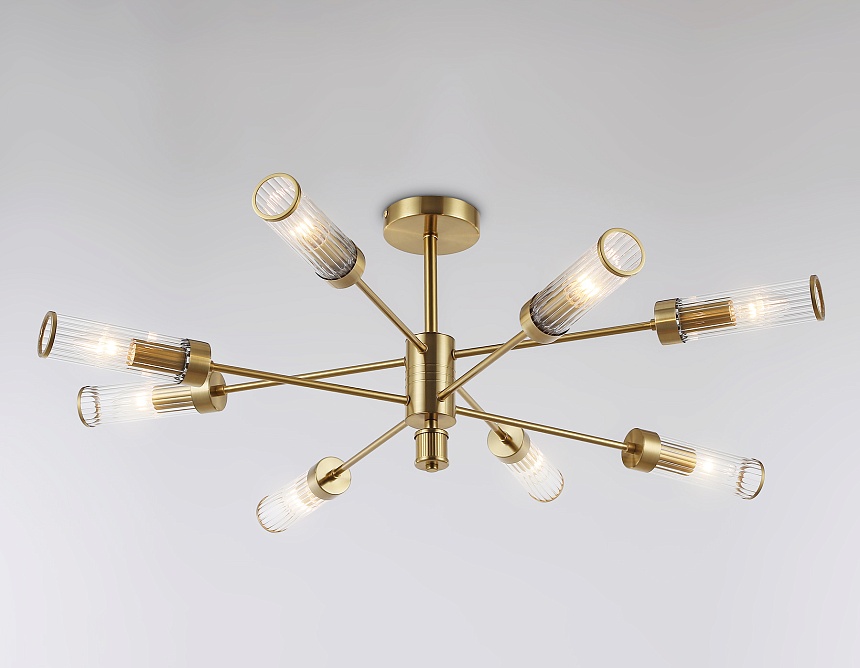 LH55162/8 BS/CL латунь/прозрачный E14/8 max 40W D930*330