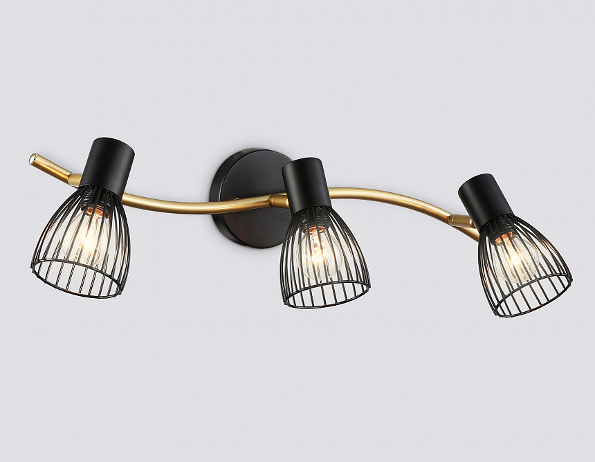 TR8661/3 BK/GD черный/золото E14/3 max 60W 550*100*170