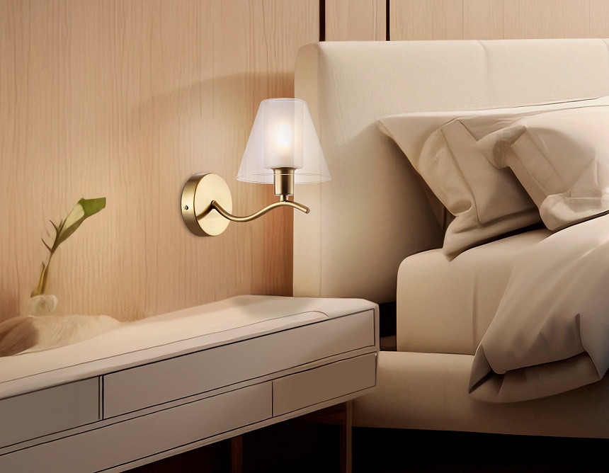 LH57095 BS/FR латунь/белый матовый E14 max 40W 230*140*200