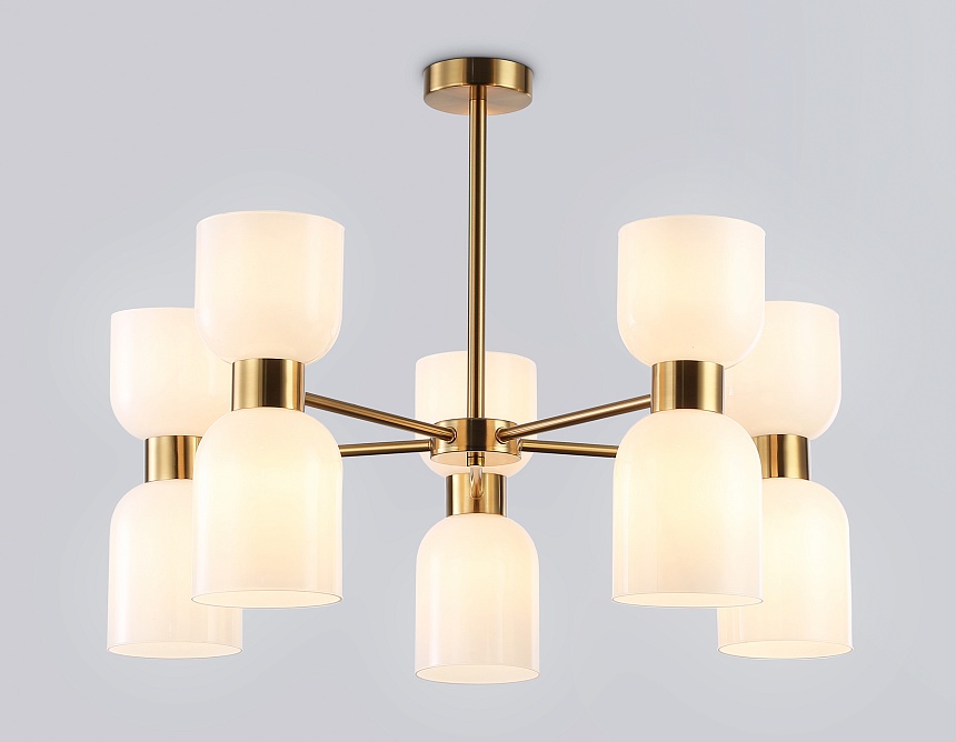 LH56093/10 BS/FR латунь/белый матовый E14*10 max 40W D700*510