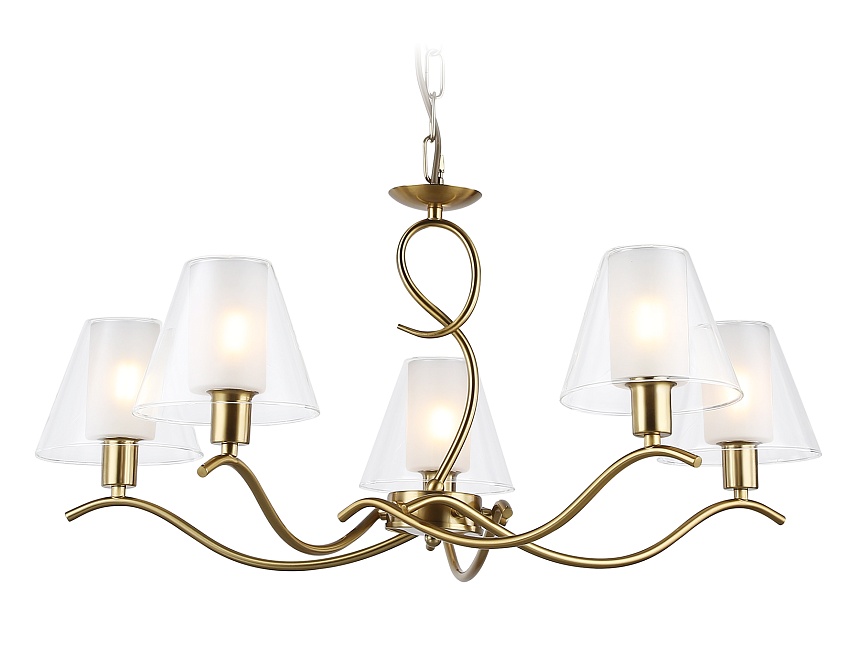 LH57091/5 BS/FR латунь/белый матовый E14/5 max 40W D690*790