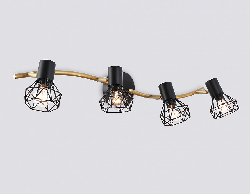 TR8658/4 BK/GD черный/золото E14/4 max 60W 750*100*185