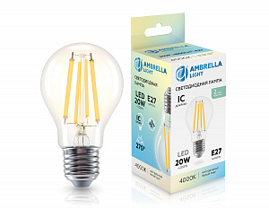 602014 Filament LED A60 20W IC E27 4000K 220-240V