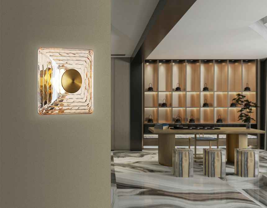 LH31035 BS/TI латунь/янтарь 6W 3000K 150*150*85