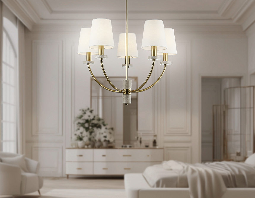 LH75351/5 SB/WH бронза/белый E14*5 max 40W D630*780