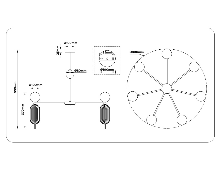 LH53106/7 BS/GR/FR латунь/серый/белый матовый G9*7 max 28W D800*800