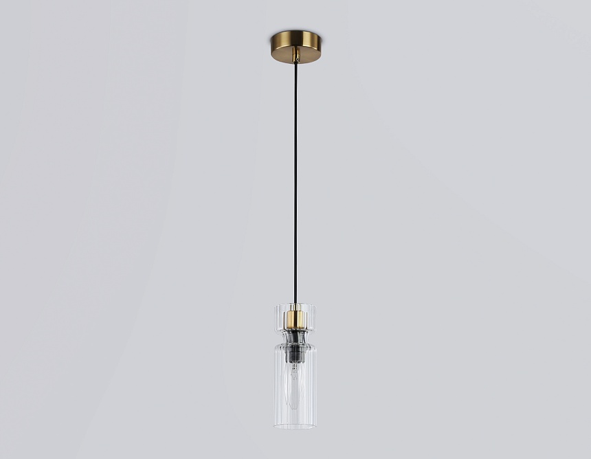 LH56111 BK/BS/CL черный/латунь/прозрачный E14 max 40W D65*1500