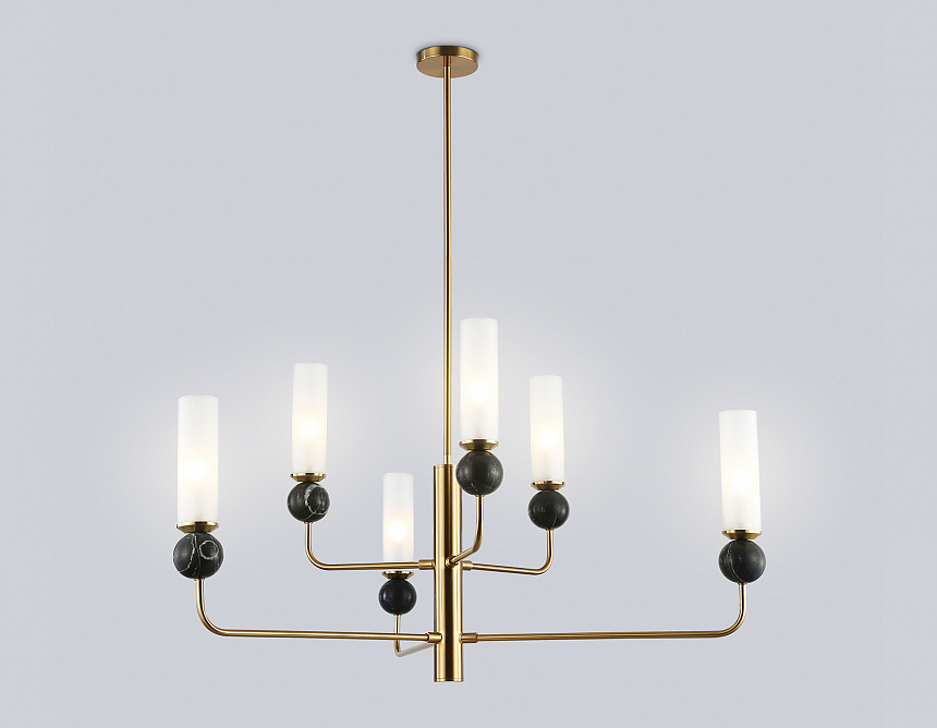 LH53263/6 BS/WH латунь/белый E14*6 max 40W D1050*1445