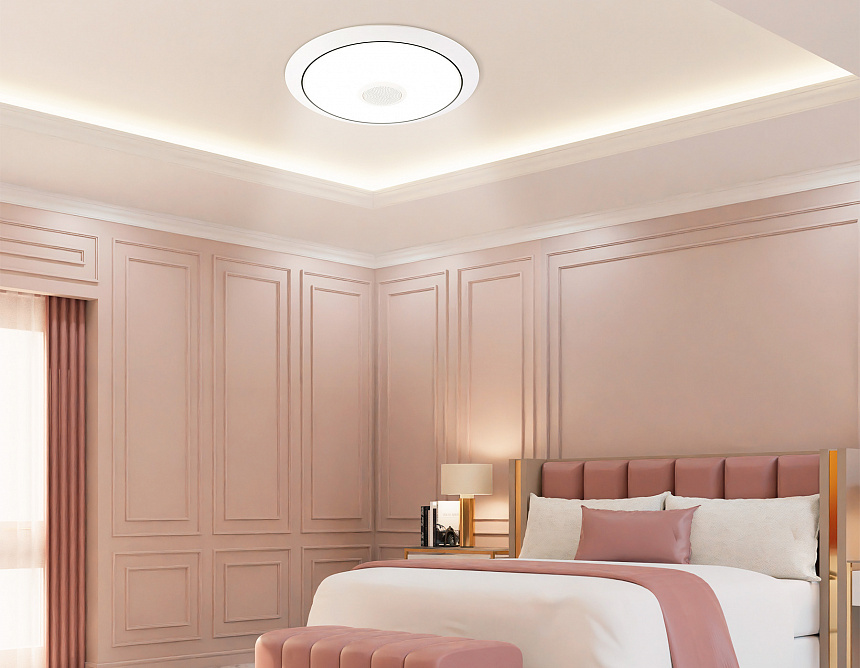 FZ710 WH белый IP20 40W 3000-6500K+RGB Music 370*56 (ПДУ ИК)