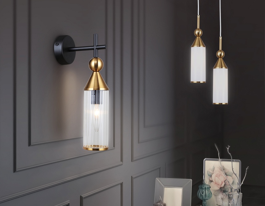 LH55271 BS/FR латунь/белый матовый E14 max 40W D65*1500